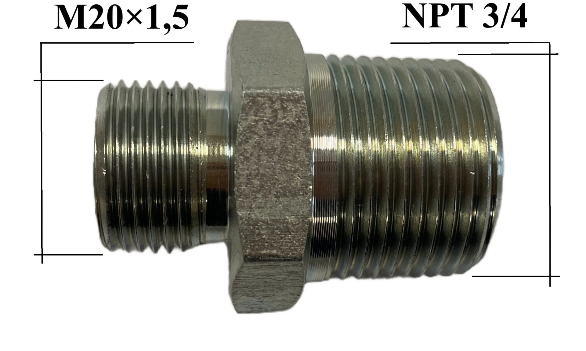 3.3.1.5 Штуцер (адаптер) NPT(ш) 3/4 – M (ш) 20×1,5