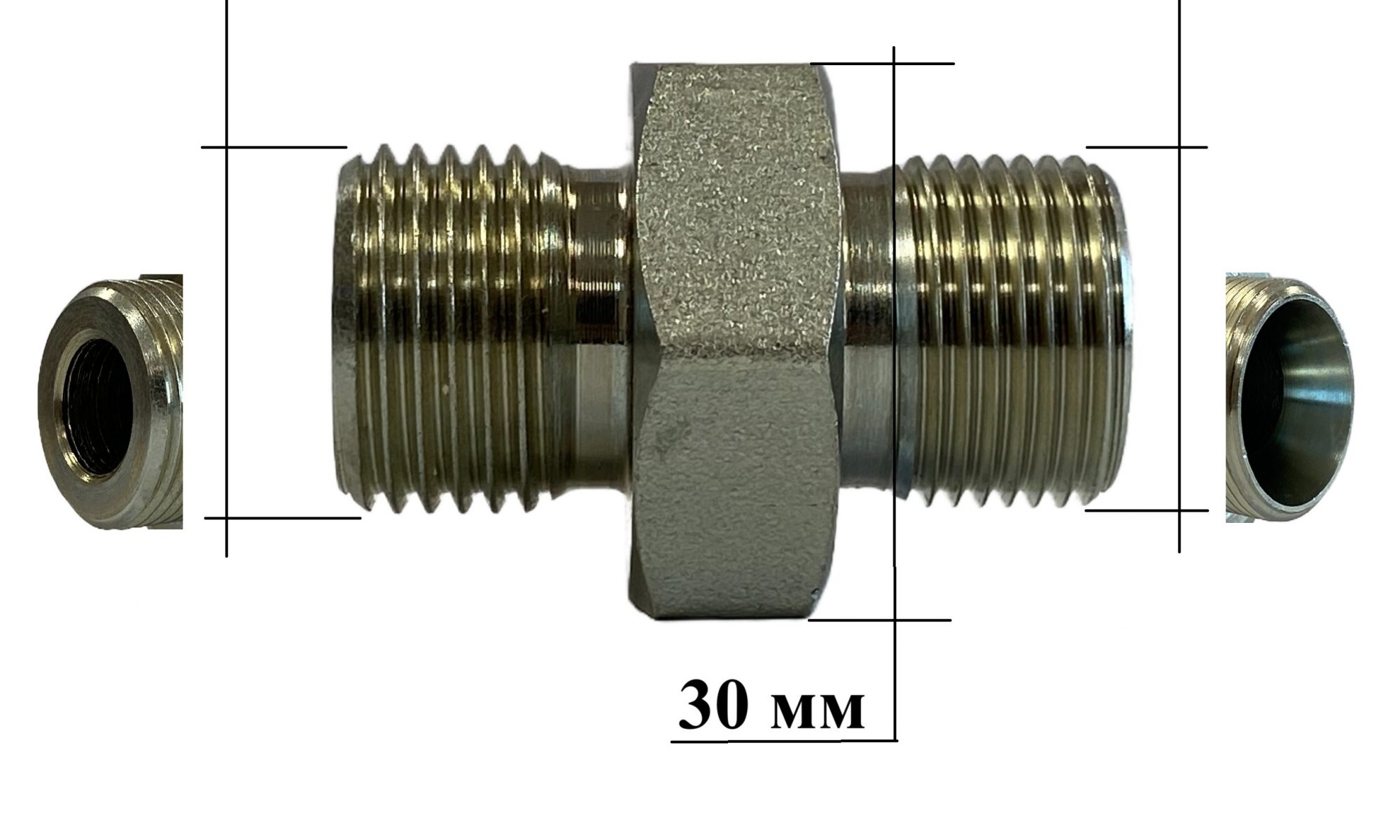 3.3.1.5G Штуцер (адаптер) М20х1,5-G1/2″(шестигранник 30 мм)