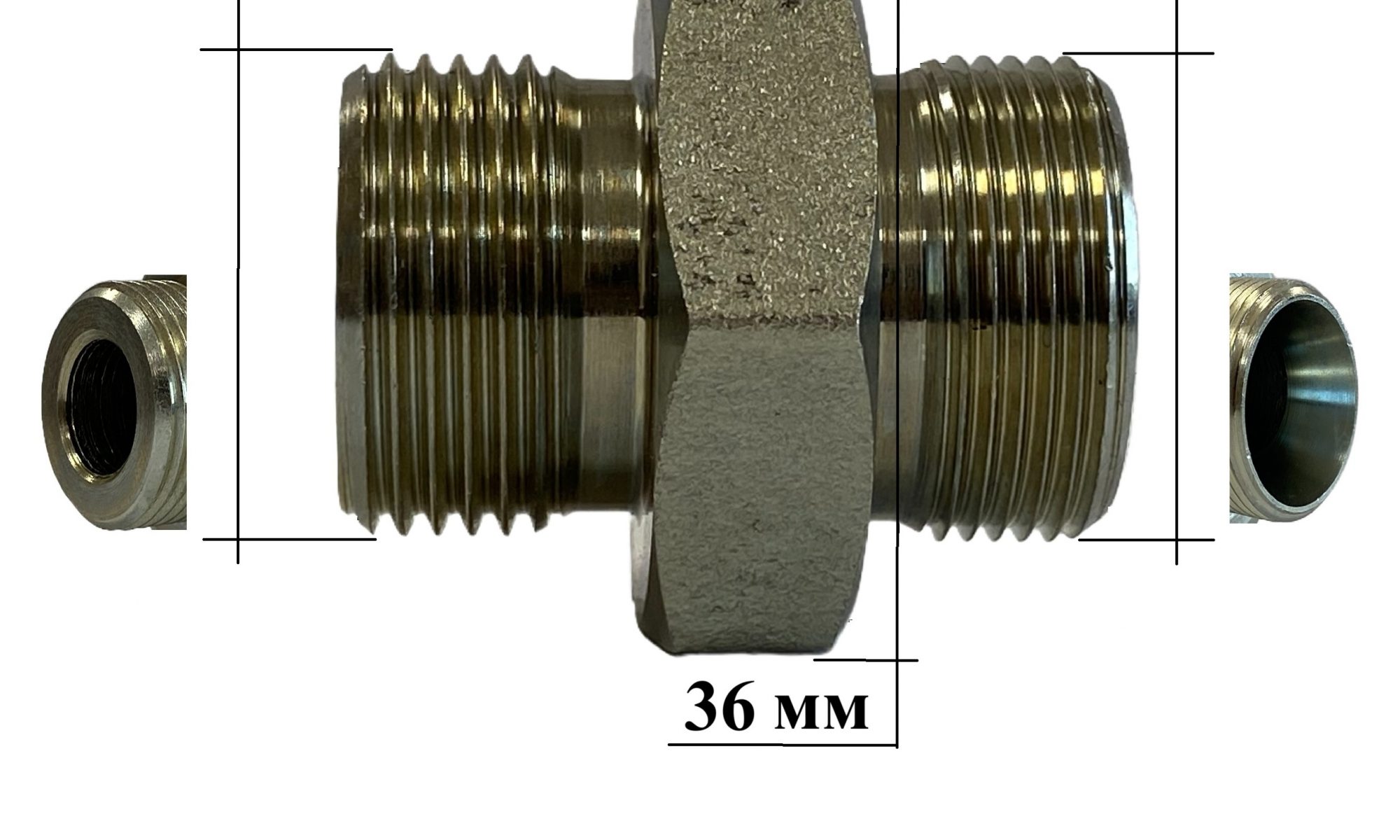 3.3.1.6G Штуцер (адаптер) М27х1,5-G3/4″(шестигранник 36 мм)